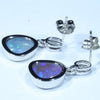 Australian Black Crystal Opal Silver Earrings (11mm x 11mm) Code - SS624