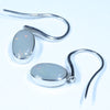Australian Dark Solid Opal Silver Earrings (11mm x 6.5mm) Code - SS613