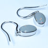Australian Dark Solid Opal Silver Earrings (11mm x 6.5mm) Code - SS613