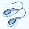 Australian Dark Solid Opal Silver Earrings (11mm x 6.5mm) Code - SS613