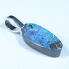 Australian Boulder Opal Silver Pendant with Silver Chain (13mm x 6.5mm) Code - FF398