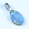 Australian Boulder Opal Silver Pendant with Silver Chain (10mm x 7mm) Code - FF390