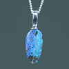 Natural Australian Boulder Opal Silver Pendant