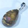 Australian Boulder Opal Matrix Silver Pendant with Silver Chain (14mm x 9mm) Code - FF410