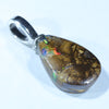 Australian Boulder Opal Matrix Silver Pendant with Silver Chain (14mm x 9mm) Code - FF410