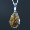 Australian Boulder Opal Matrix Silver Pendant with Silver Chain (14mm x 9mm) Code - FF410