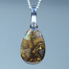 Natural Australian Boulder Opal Matrix Silver Pendant