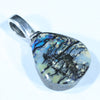 Australian Boulder Opal Silver Pendant with Silver Chain (13mm x 11mm) Code - FF386