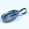 Australian Boulder Opal Silver Pendant with Silver Chain (13mm x 7mm) Code - FF372