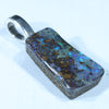 Australian Boulder Opal Silver Pendant with Silver Chain (14.5mm x 8.5mm) Code - FF367