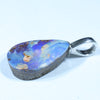 Australian Boulder Opal Silver Pendant with Silver Chain (15mm x 10mm) Code - FF417