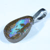 Australian Boulder Opal Silver Pendant with Silver Chain (12mm x 8mm) Code - FF389