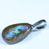 Australian Boulder Opal Silver Pendant with Silver Chain (12mm x 8mm) Code - FF389