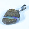 Australian Boulder Opal Silver Pendant with Silver Chain (12mm x 11mm) Code - FF418