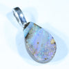 Australian Boulder Opal Silver Pendant with Silver Chain (14mm x 9mm) Code - FF362