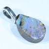 Australian Boulder Opal Silver Pendant with Silver Chain (14mm x 9mm) Code - FF362