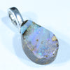 Australian Boulder Opal Silver Pendant with Silver Chain (14mm x 9mm) Code - FF362