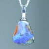 Natural Australian Boulder Opal Silver Pendant