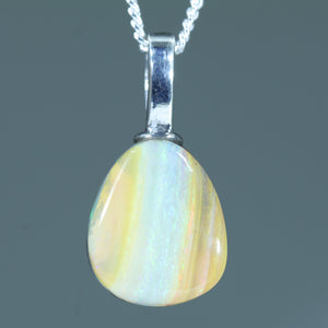 Natural Australian Boulder Opal Silver Pendant 