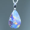 natural Australian Boulder Opal Silver Pendant