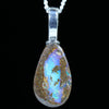 Australian Boulder Opal Silver Pendant with Silver Chain (12mm x 8mm) Code - FF389