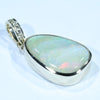 Natural Australian Boulder Opal and Diamond Gold Pendant (18mm x 12mm) Code - AA190