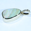 Natural Australian Boulder Opal and Diamond Gold Pendant (18mm x 12mm) Code - AA190