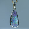 Natural Australian Boulder Opal Gold Pendant