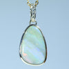 Natural Australian Boulder Opal Gold and Diamond Pendant
