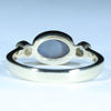 Lightning Ridge Solid Dark Opal and Diamond Gold Ring - Size 6.5 US Code - EM255