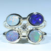 Natural Australian Boulder Opal Gold and Diamond Ring