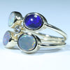 Black Opal, Dark Opal, Boulder Opal and Diamond Gold Ring Size - 6 US Code  EM243