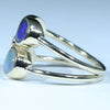 Black Opal, Dark Opal, Boulder Opal and Diamond Gold Ring Size - 6 US Code  EM243