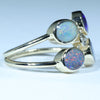 Black Opal, Dark Opal, Boulder Opal and Diamond Gold Ring Size - 6 US Code  EM243
