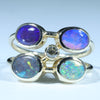 Natural Australian Boulder Opal Gold and Diamond Ring