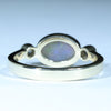 Lightning Ridge Solid Dark Opal and Diamond Gold Ring - Size 7 US Code - EM257
