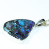 Natural Australian Boulder Opal Gold Pendant (25mm x 20mm) Code - AA131