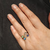 Queensland Boulder Opal and Diamond Gold Ring Size - 6.5 US Code  EM246