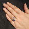Black Opal, Dark Opal, Boulder Opal and Diamond Gold Ring Size - 6 US Code  EM243