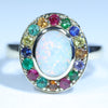 Natural Australian Coober Pedy White Opal with a Variety of Gorgeous Natural Gemstones
