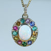 Stunning Display of Gorgeous Natural Gemstones Around the Natural White Opal
