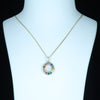 Natural Australian White Opal & Gemstone Gold Pendant (Opal - 9.5 mm x 8mm) Code - AA192