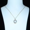 Natural Australian White Opal & Gemstone Gold Pendant (Opal - 10mm x 8mm) Code - AA193