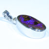 Australian Boulder Opal and Diamond Silver Pendant with Silver Chain (15mm x 9.5mm)  Code - FF72