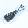 Australian Boulder Opal and Diamond Silver Pendant with Silver Chain (11mm x 6mm)  Code - FF466