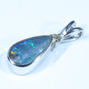 Sterling Silver - Solid Queensland Boulder Opal - Natural Diamonds