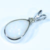 Sterling Silver - Solid Coober Pedy White Opal - Natural Diamond