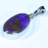 Sterling Silver - Solid Queensland Boulder Opal - Natural Dimaond