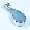 Australian Boulder Opal and Diamond Silver Pendant with Silver Chain (11mm x 7mm)  Code - FF513