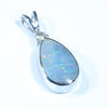 Australian Boulder Opal and Diamond Silver Pendant with Silver Chain (11mm x 7mm)  Code - FF513